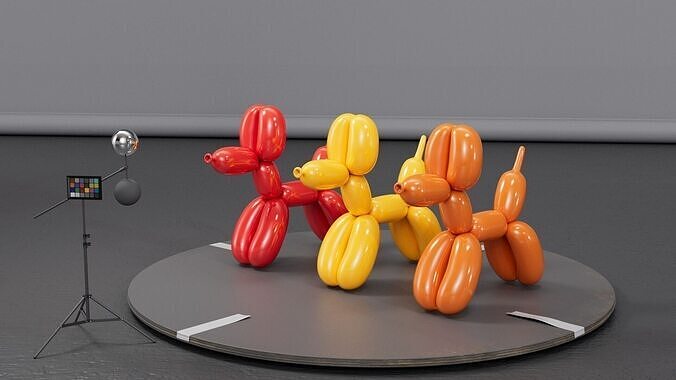 Balloon Dog Prop  Stylized 3D Model Lookdev  Render Ready 3D model
