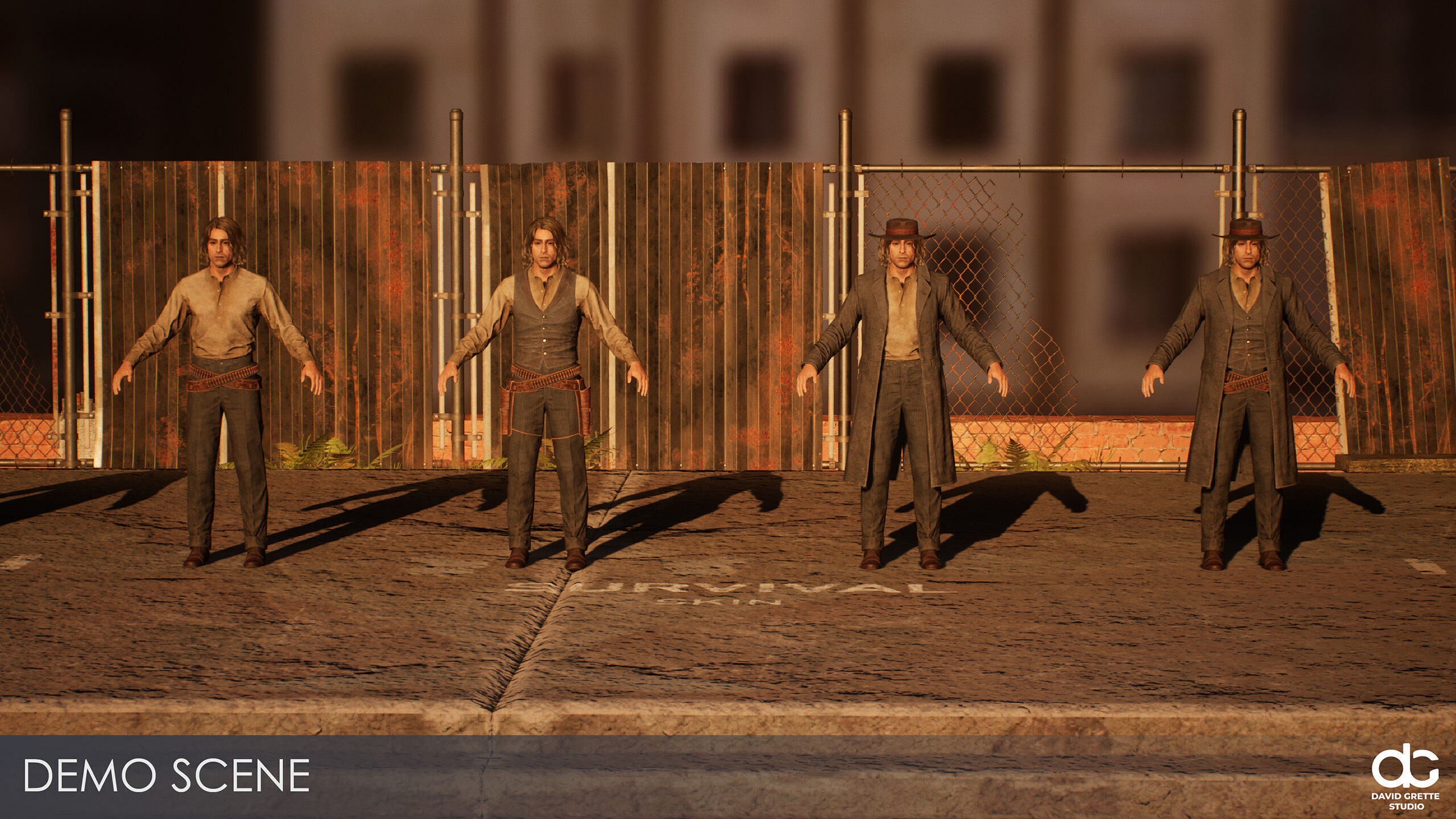 Western Character Harry - Survival Shooter Cowboy Man Low-poly 3D model_22