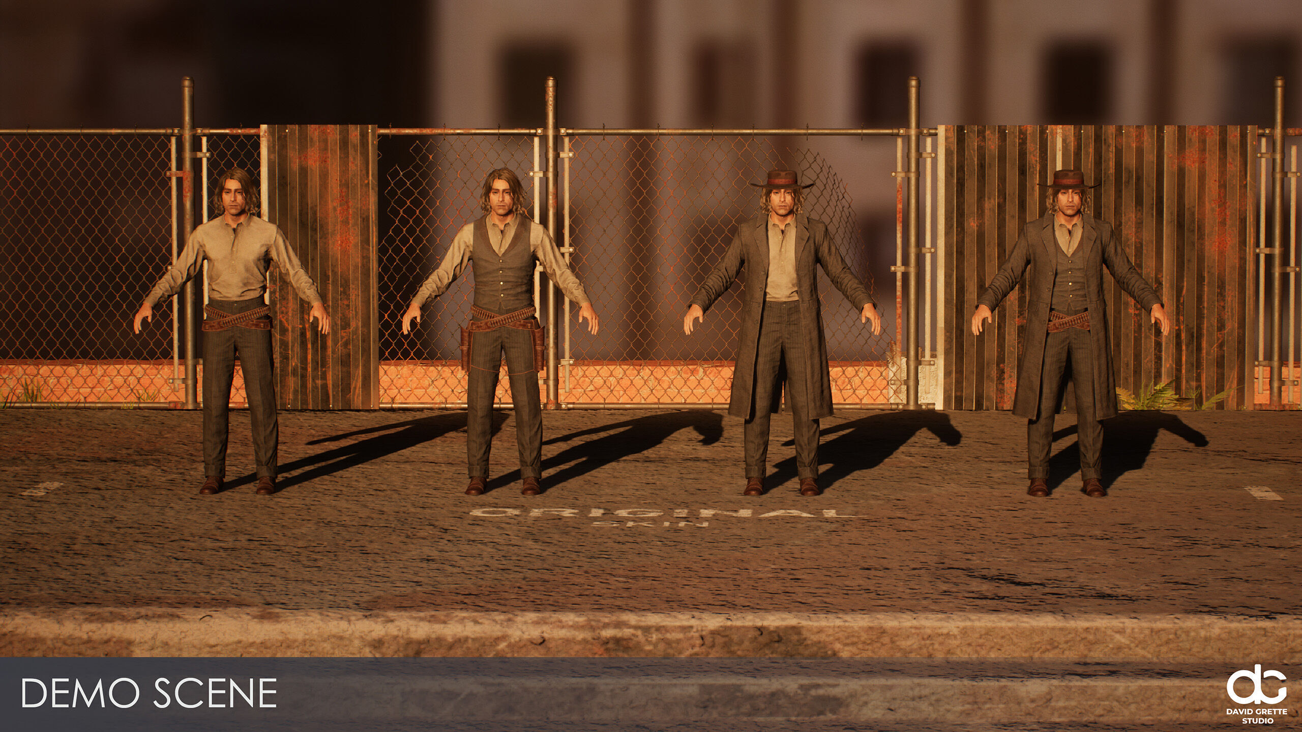 Western Character Harry - Survival Shooter Cowboy Man Low-poly 3D model_21