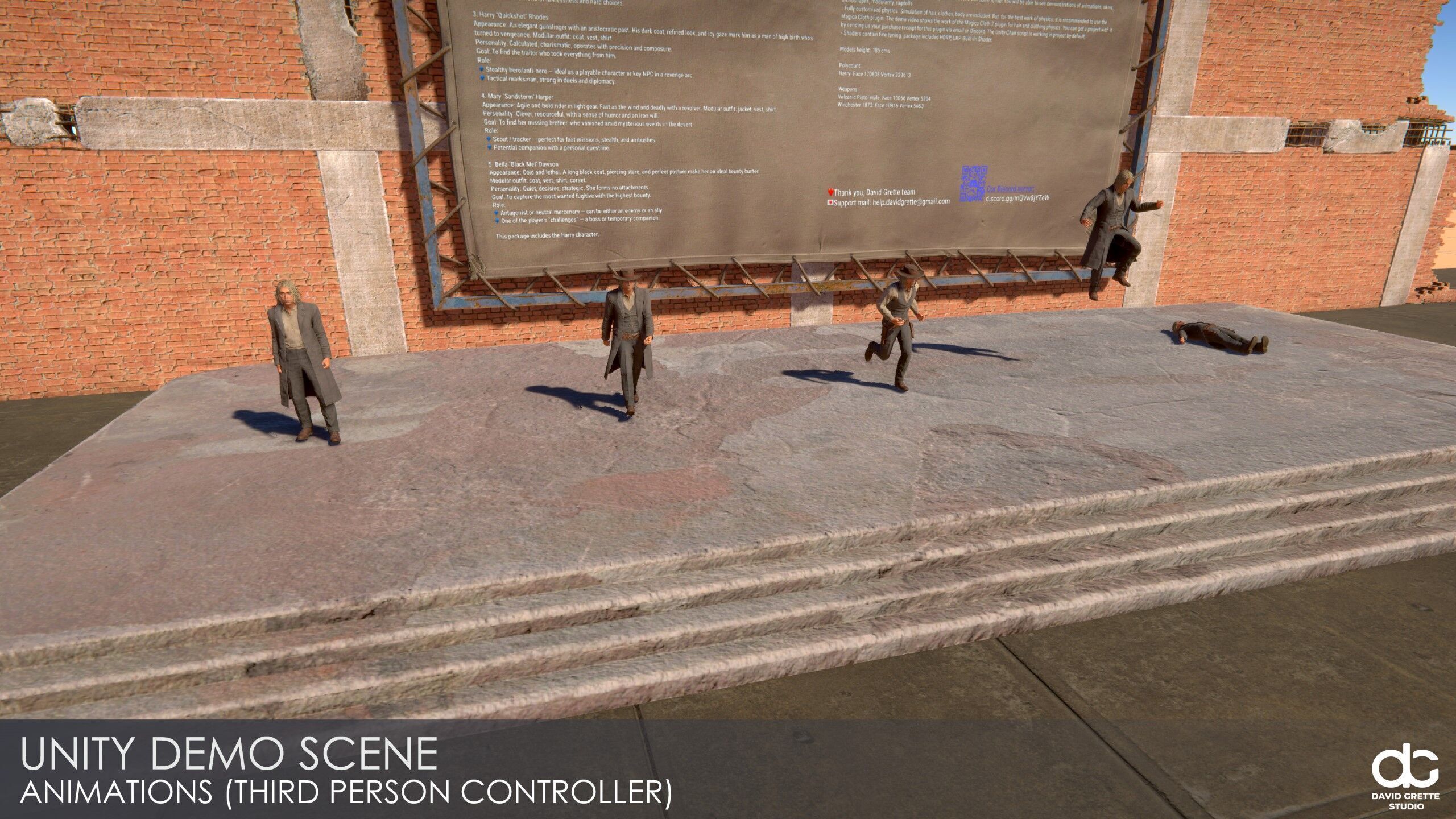 Western Character Harry - Survival Shooter Cowboy Man Low-poly 3D model_28