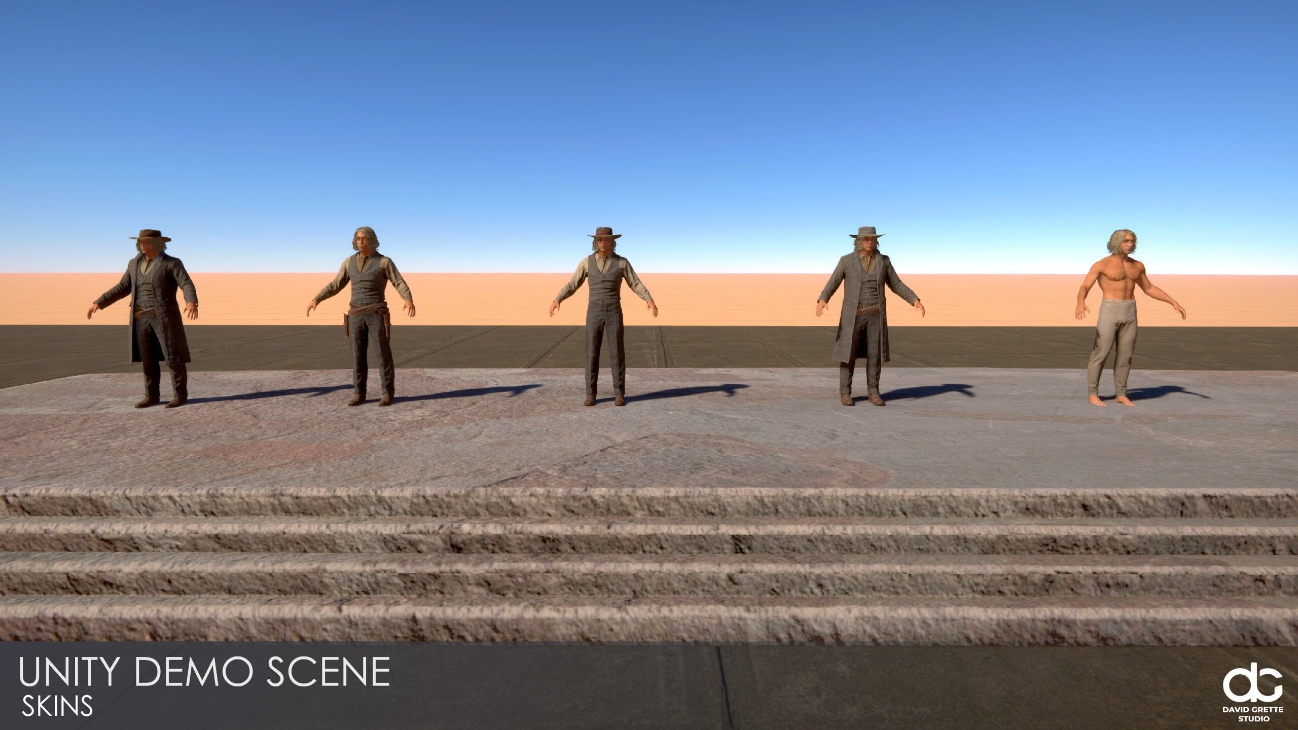 Western Character Harry - Survival Shooter Cowboy Man Low-poly 3D model_30