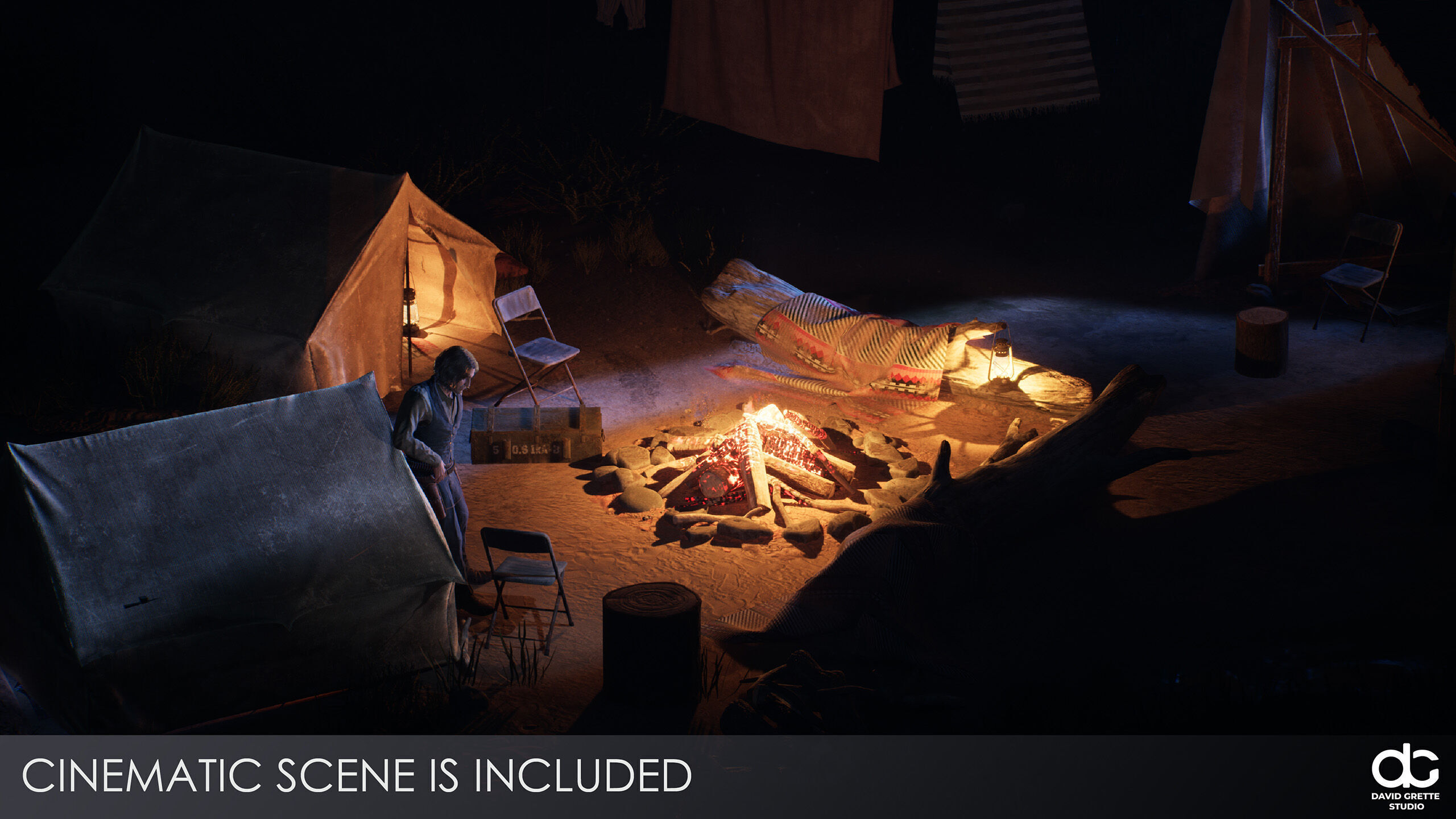 Western Character Harry - Survival Shooter Cowboy Man Low-poly 3D model_8