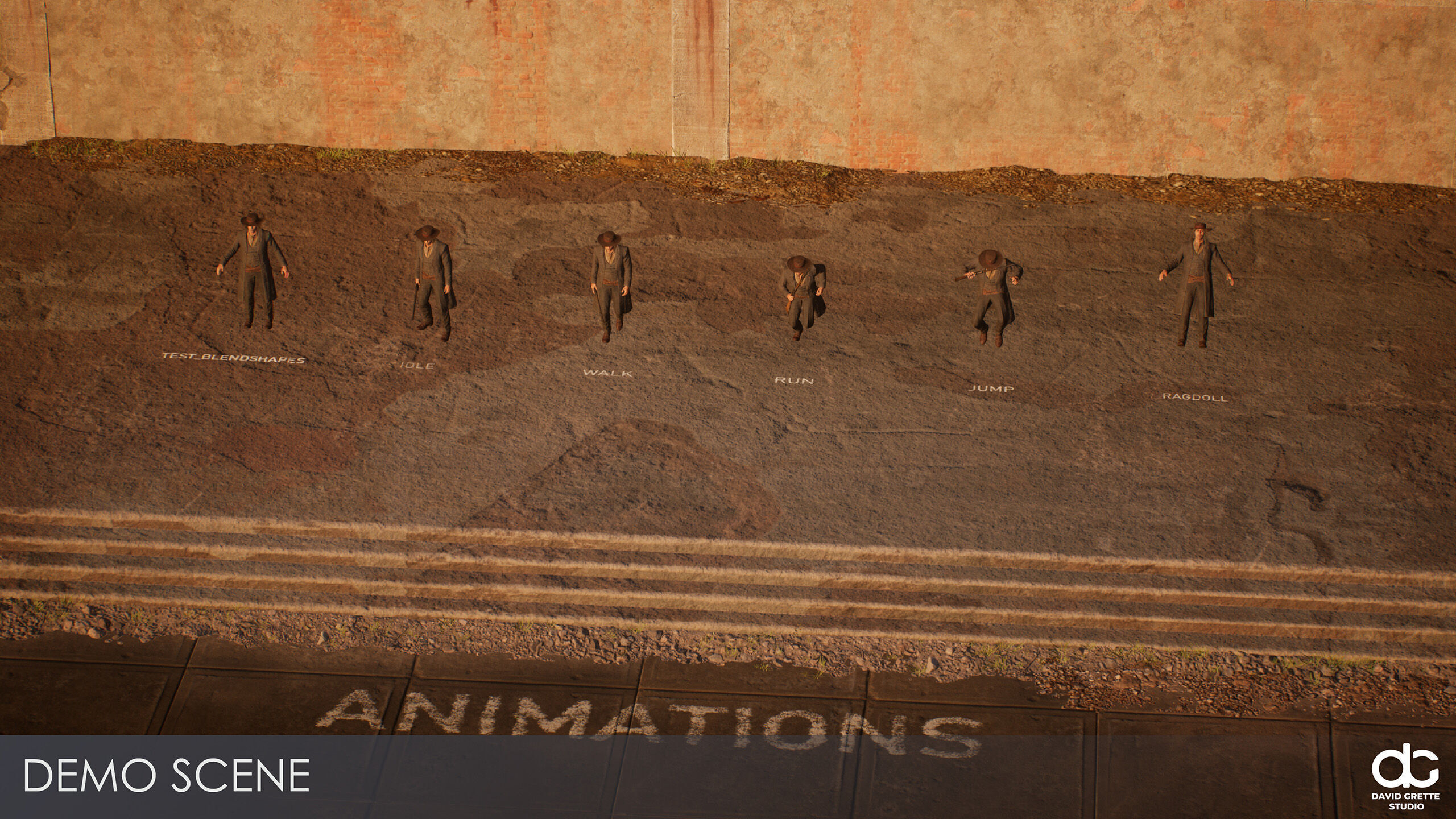 Western Character Harry - Survival Shooter Cowboy Man Low-poly 3D model_18