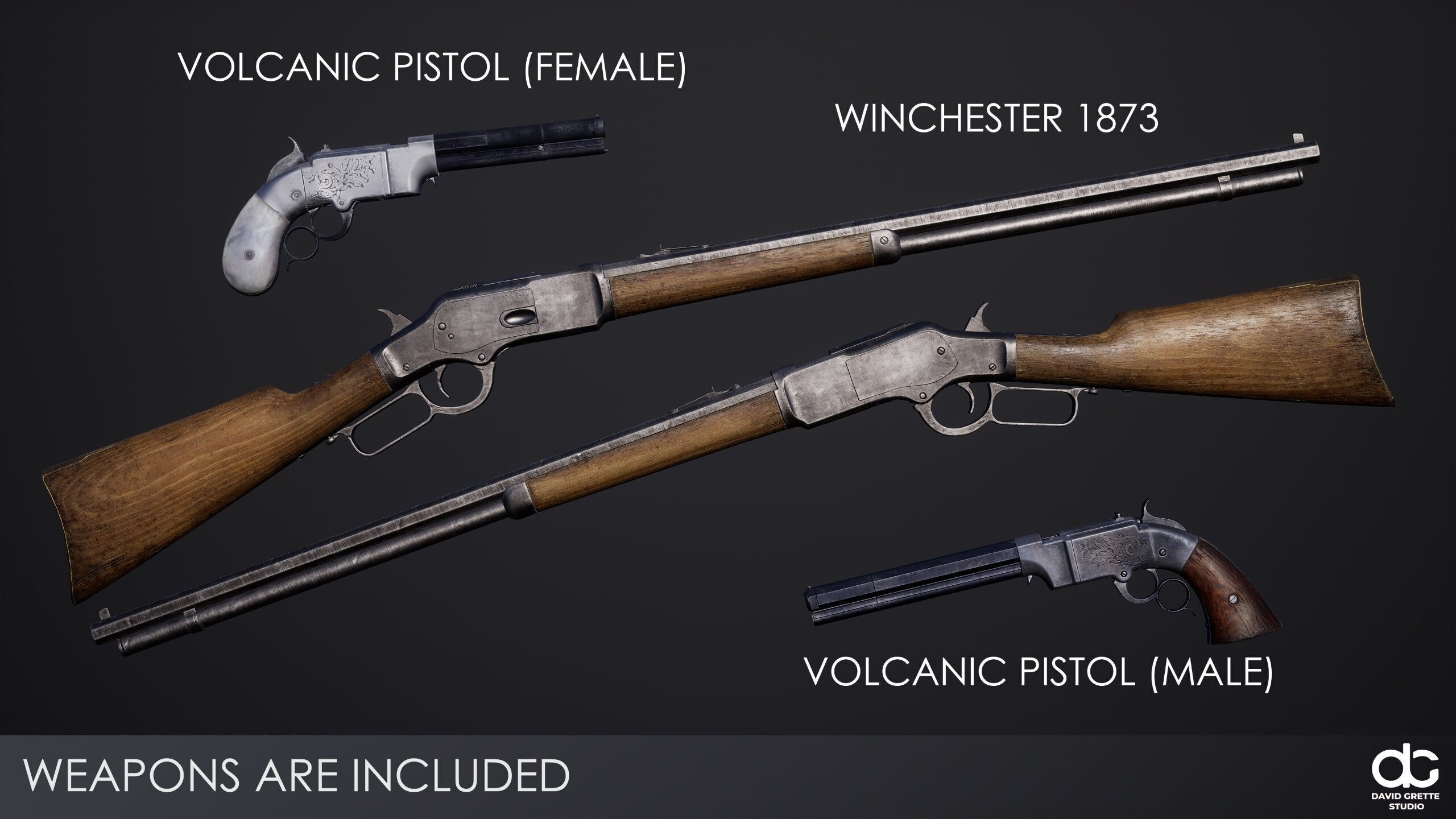 Western Character Harry - Survival Shooter Cowboy Man Low-poly 3D model_9