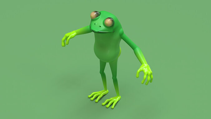 Stylized Cartoon Frog Character - Game Ready Low Poly 3D Model 3D model