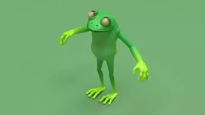 Stylized Cartoon Frog Character - Game Ready Low Poly 3D Model