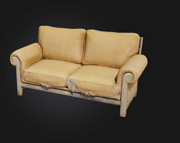 old couch worn out 3D model