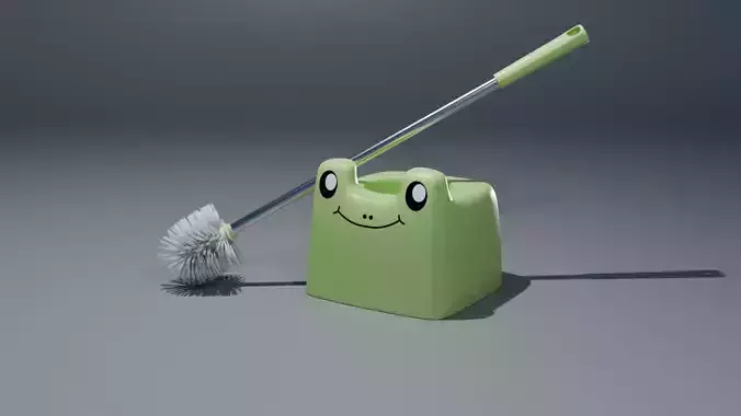 Cartoon Froggy Toilet Brush and Holder