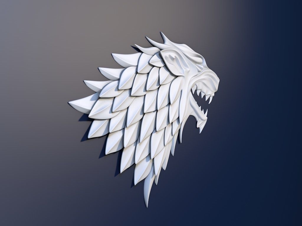 Game of Thrones House Stark Heraldry Low-poly 3D model_1