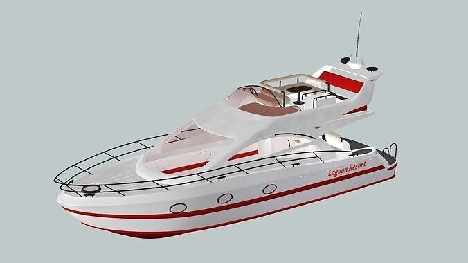 Luxury Motor Yacht Generic 3D Model Low-poly 3D model