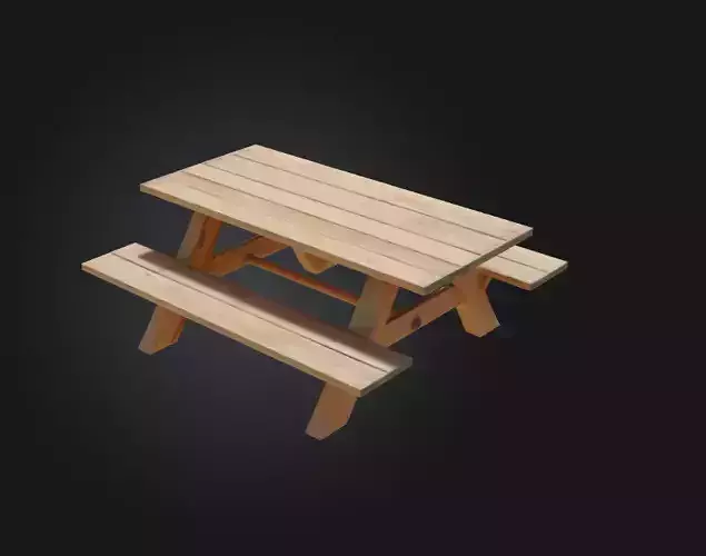 wooden picnic table