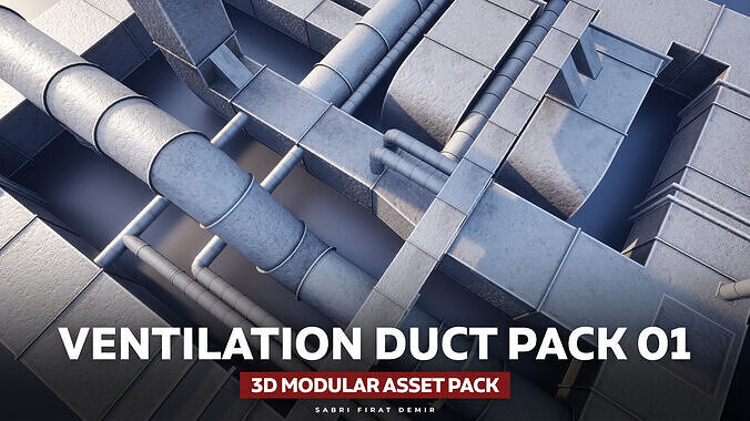 Ventilation Duct Pack Vol 01 Low-poly 3D model