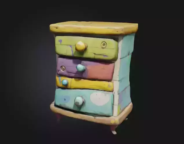 colorful dresser cartoon