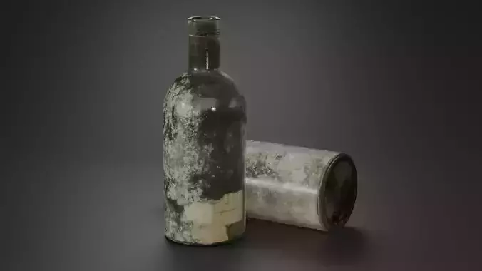 Old Pharmacy Bottle Low-poly 3D model