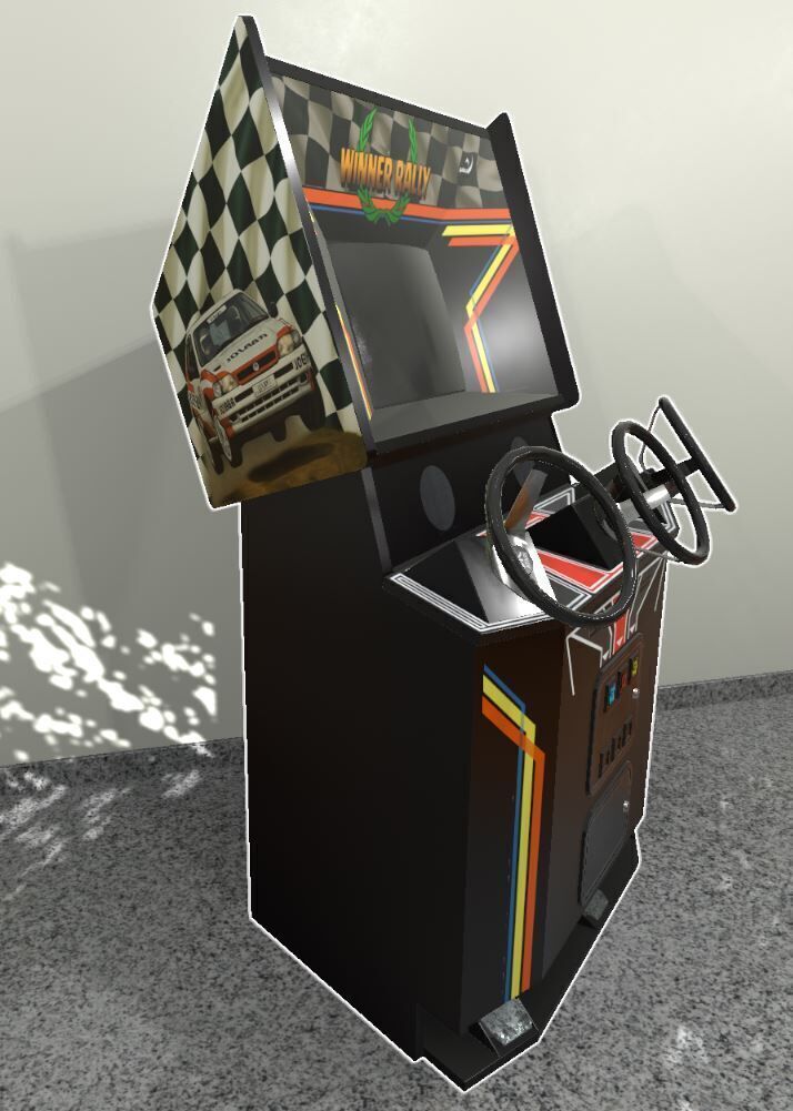 90s Arcade Racing Game Machine Low-poly 3D Model Low-poly 3D model_1