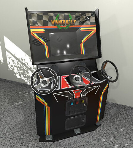 90s Arcade Racing Game Machine Low-poly 3D Model Low-poly 3D model