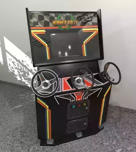 90s Arcade Racing Game Machine Low-poly 3D Model