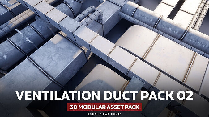 Ventilation Duct Pack Vol 02 Low-poly 3D model