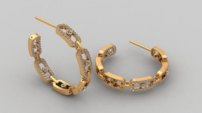 Messika Move Link SM Hoop Earrings 3D Printable Brand 3D print model