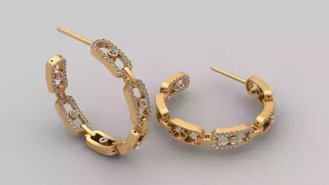 Messika Move Link SM Hoop Earrings 3D Printable Brand