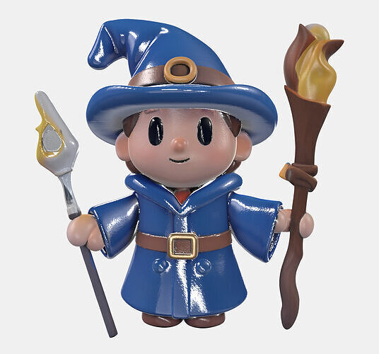 Cartoony Mage Free low-poly 3D model