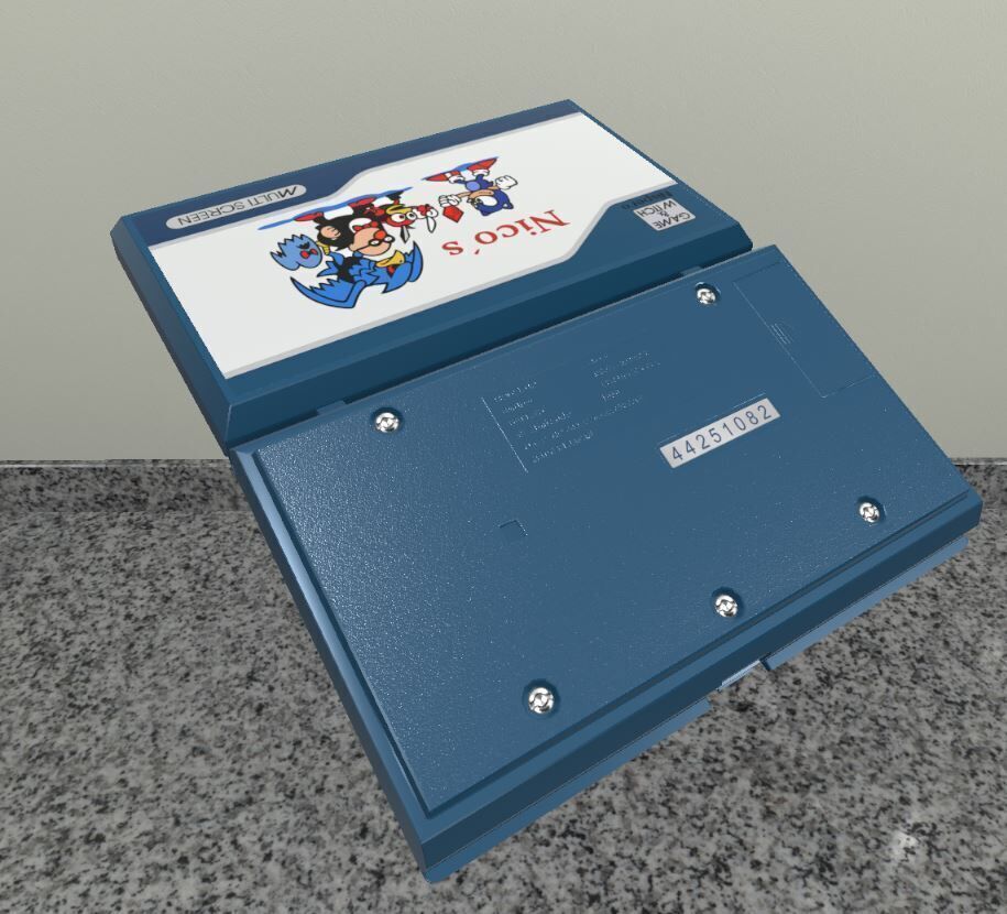 Handheld Video Game Console  Nintendo Game Watch Witch Low-poly 3D model_2