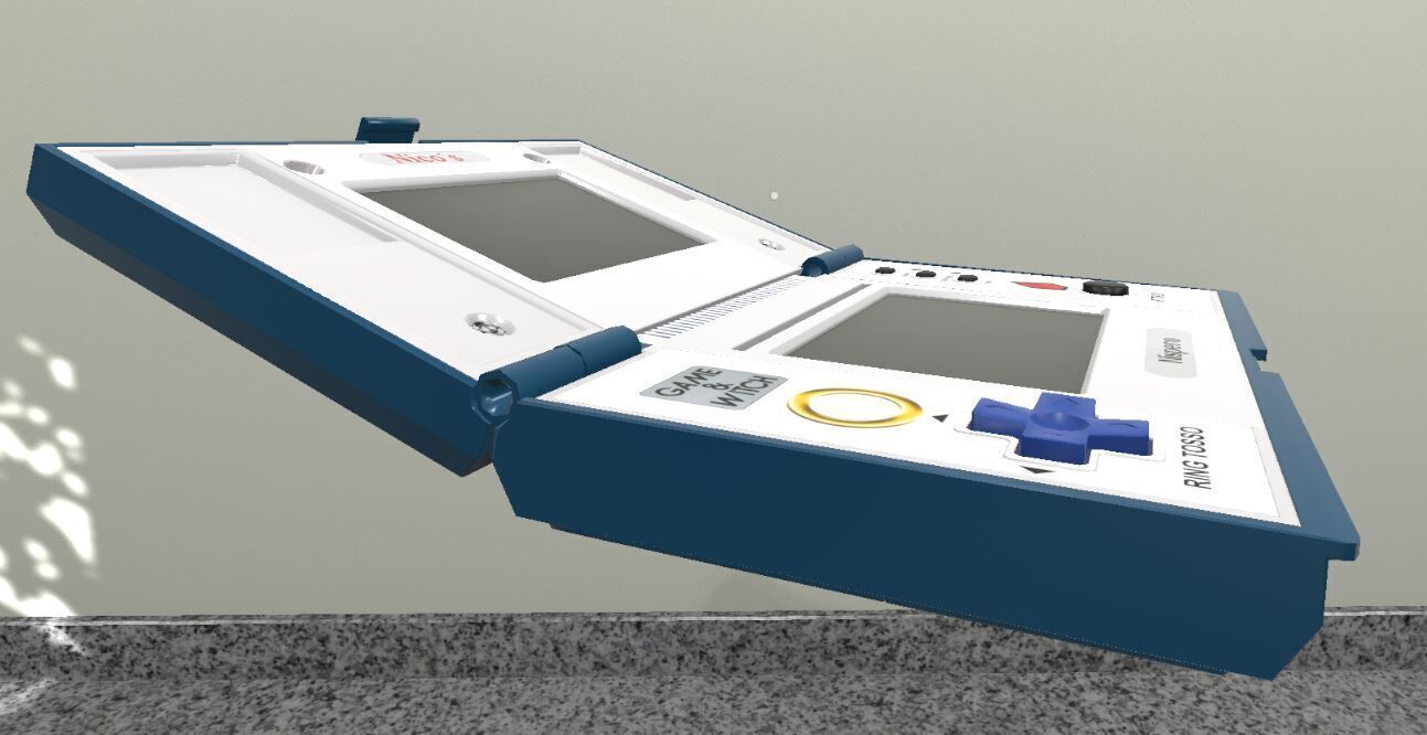 Handheld Video Game Console  Nintendo Game Watch Witch Low-poly 3D model_3