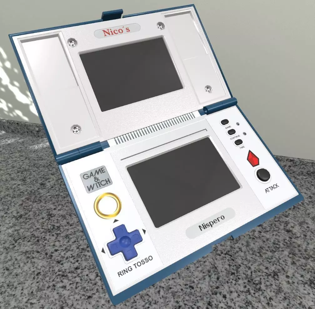 Handheld Video Game Console  Nintendo Game Watch Witch Low-poly 3D model_0