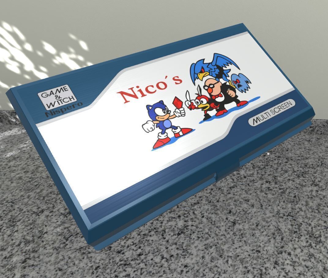 Handheld Video Game Console  Nintendo Game Watch Witch Low-poly 3D model_1