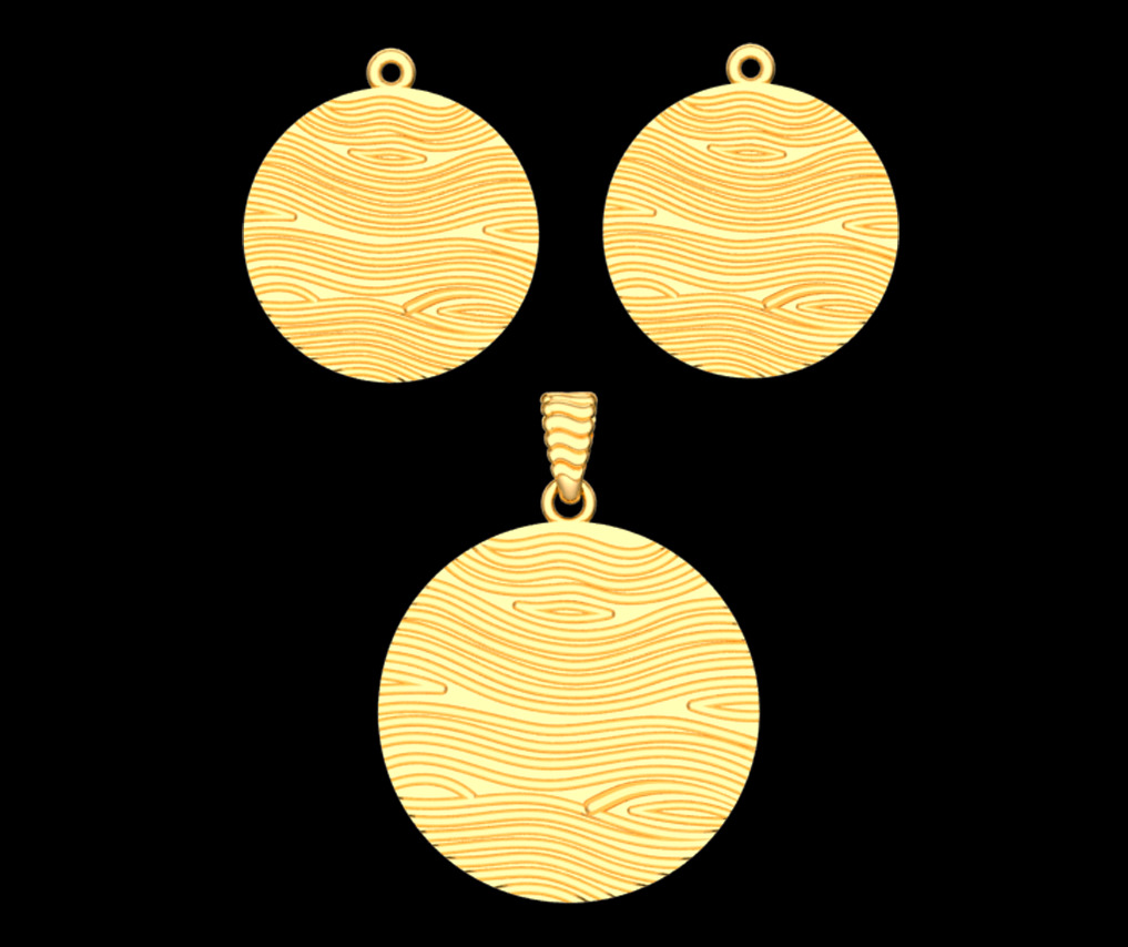 Ocean Wave Pendant Set 3D print model_1