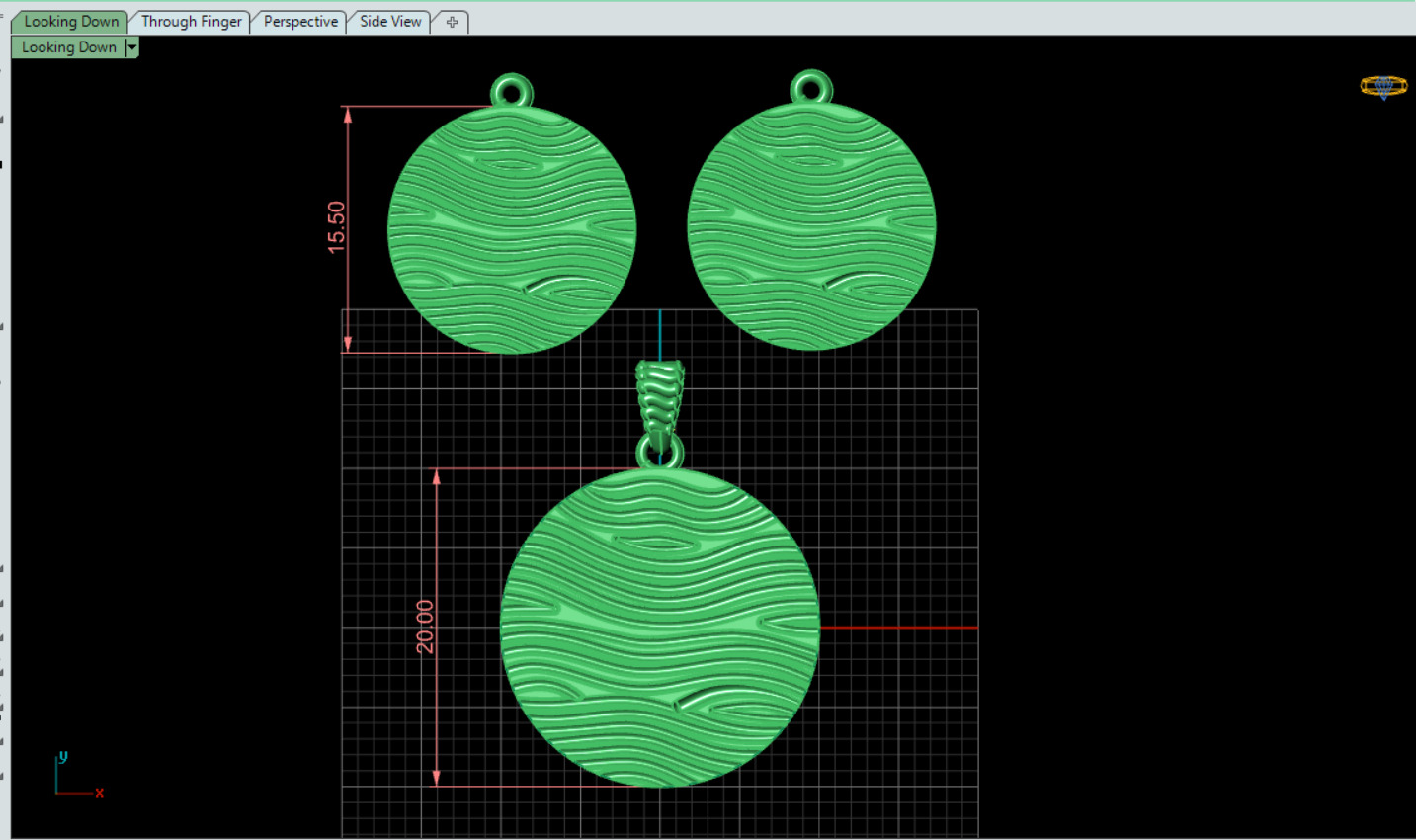 Ocean Wave Pendant Set 3D print model_2