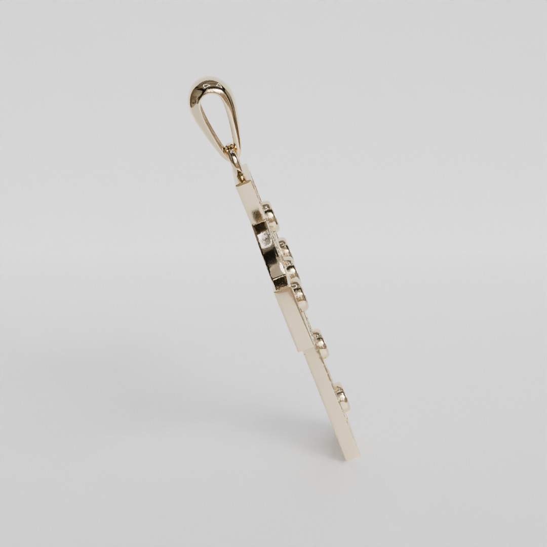 pendant cross with links 3D print model_2