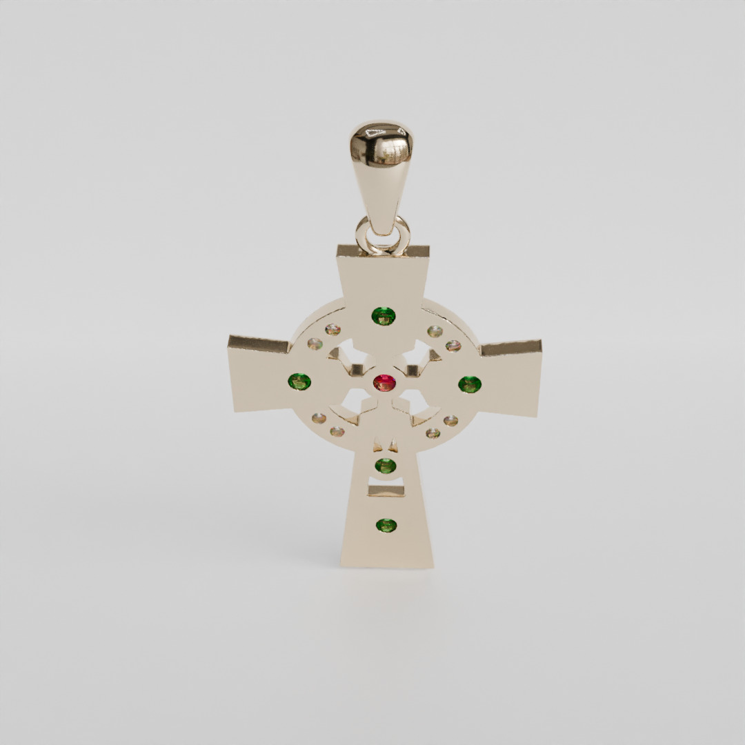 pendant cross with links 3D print model_3