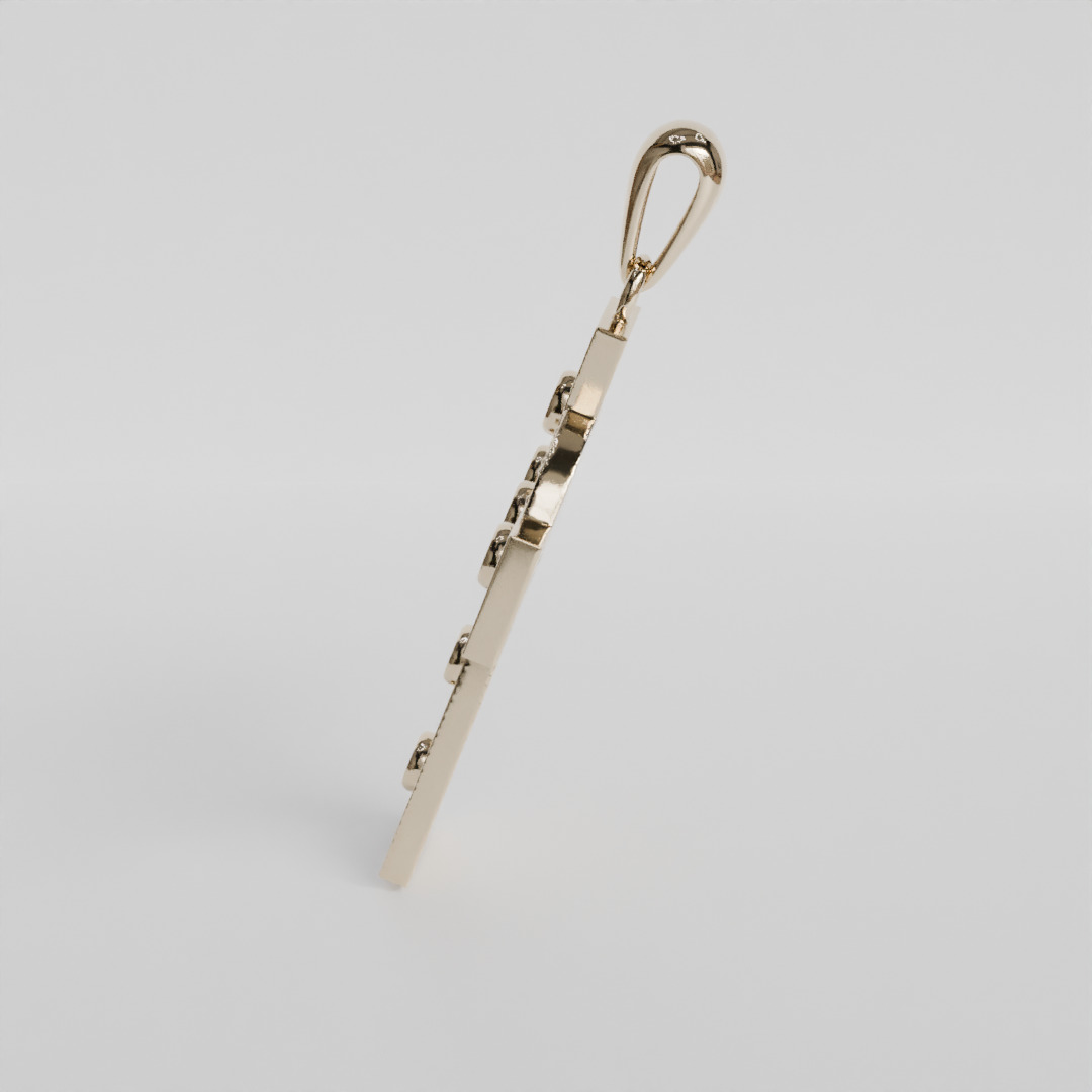 pendant cross with links 3D print model_4