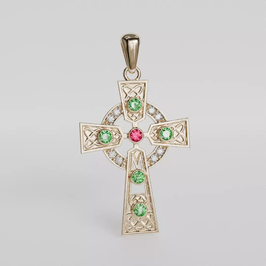 pendant cross with links 3D print model_0