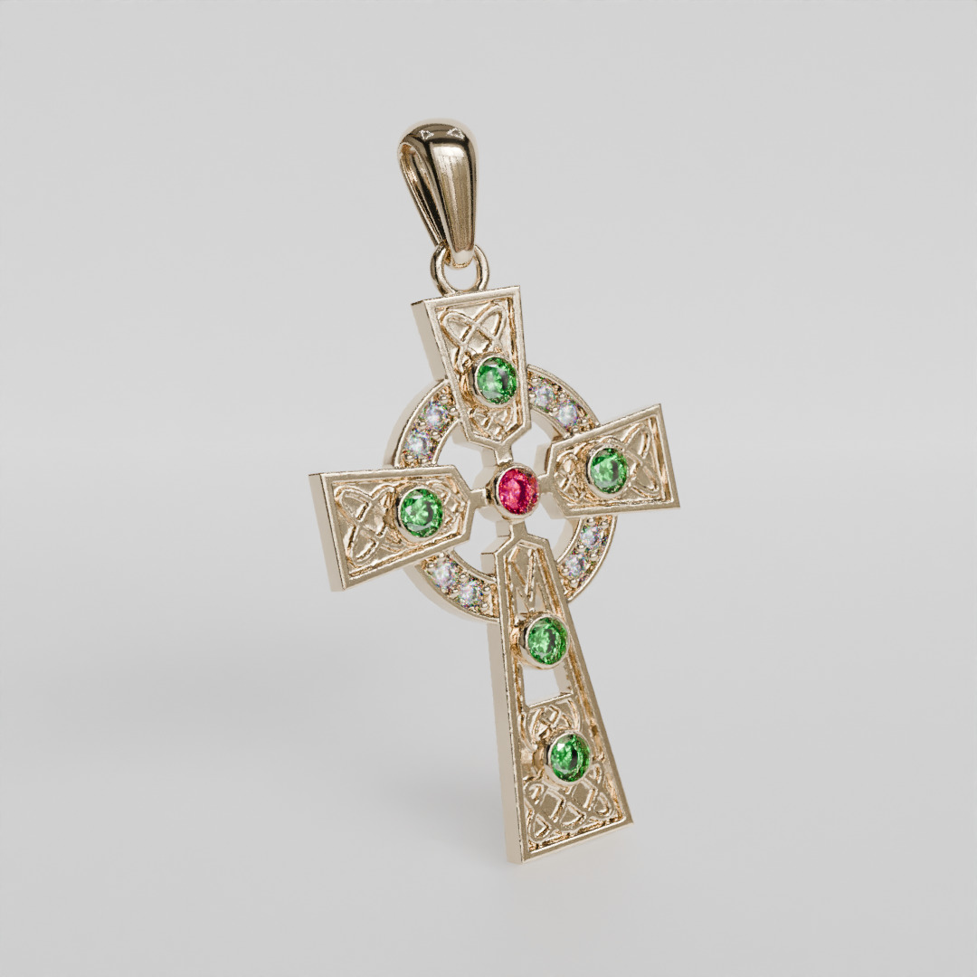 pendant cross with links 3D print model_1