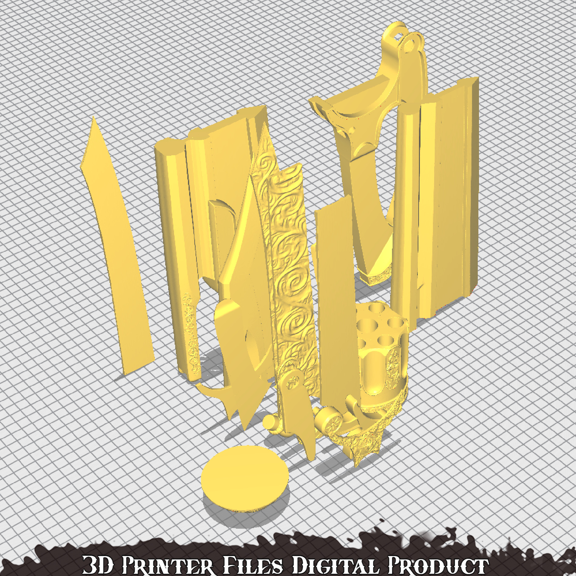 Fantasy Pale Knight Pinocchio Cosplay Gunblade Lies of P 3D print model_14