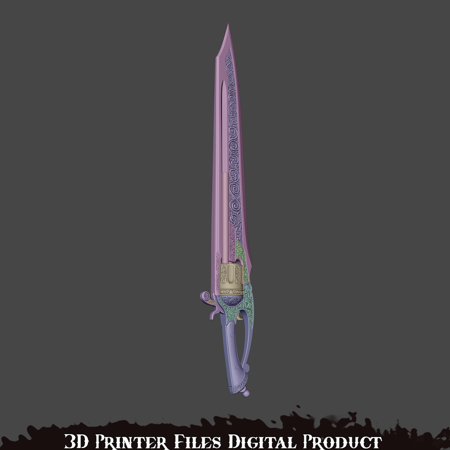Fantasy Pale Knight Pinocchio Cosplay Gunblade Lies of P 3D print model_8