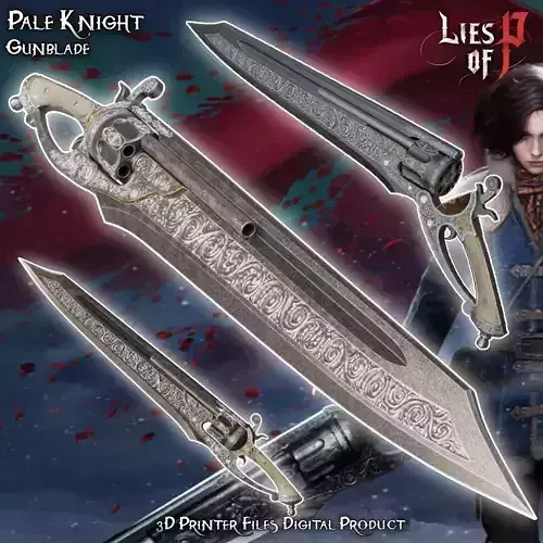 Fantasy Pale Knight Pinocchio Cosplay Gunblade Lies of P 3D print model