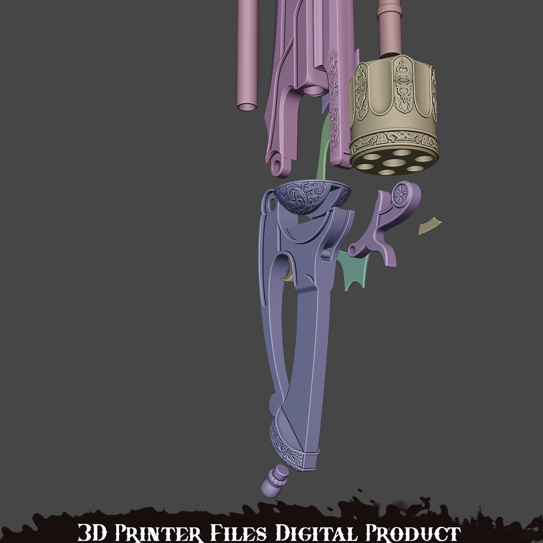 Fantasy Pale Knight Pinocchio Cosplay Gunblade Lies of P 3D print model_11