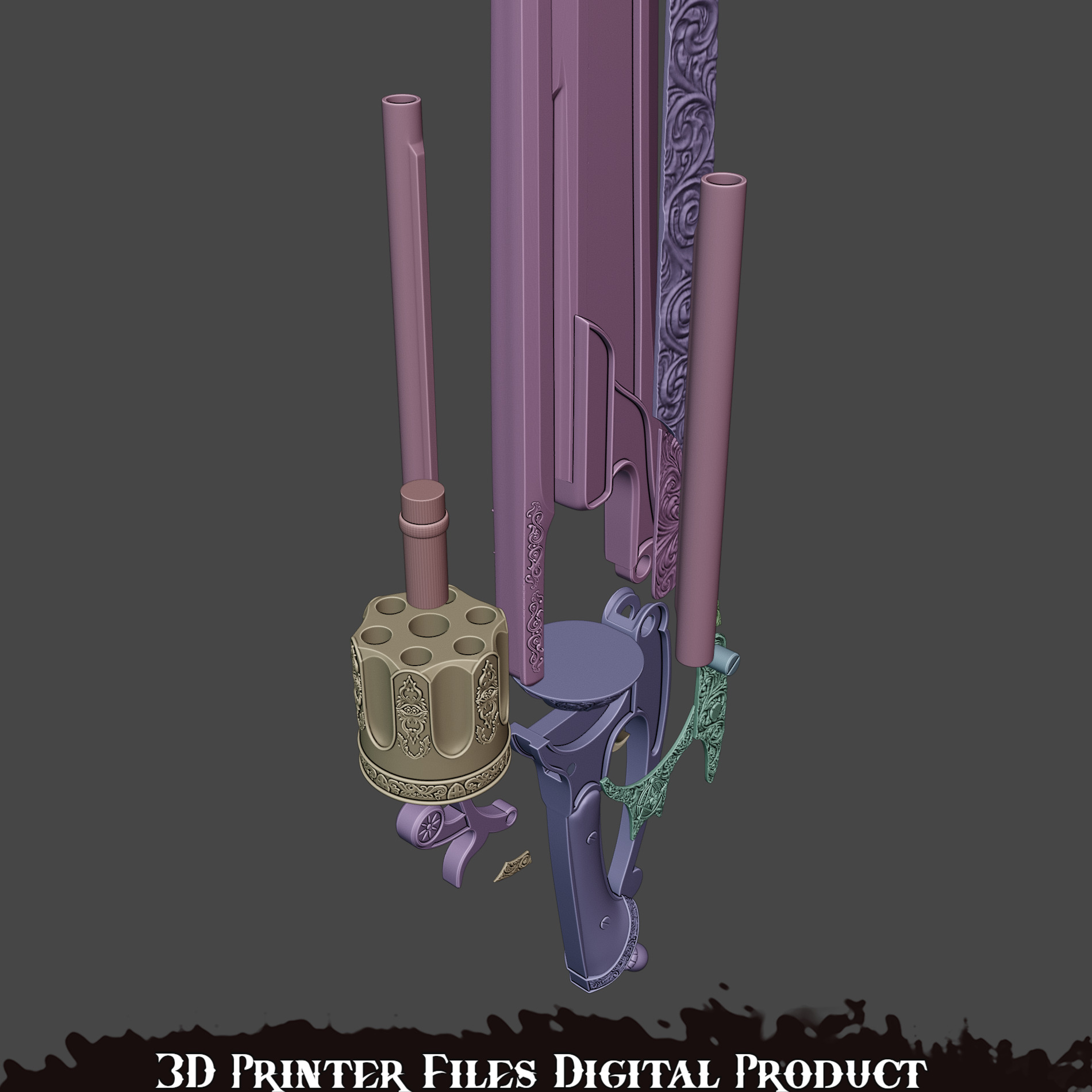 Fantasy Pale Knight Pinocchio Cosplay Gunblade Lies of P 3D print model_10