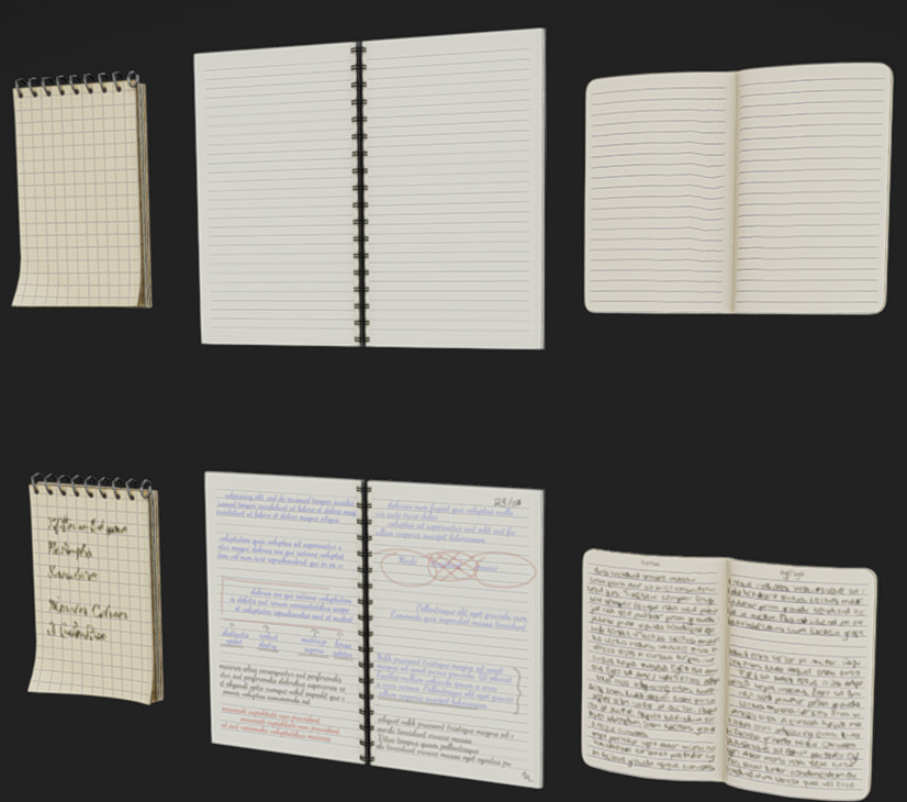 Notes Packs Low-poly 3D model_8