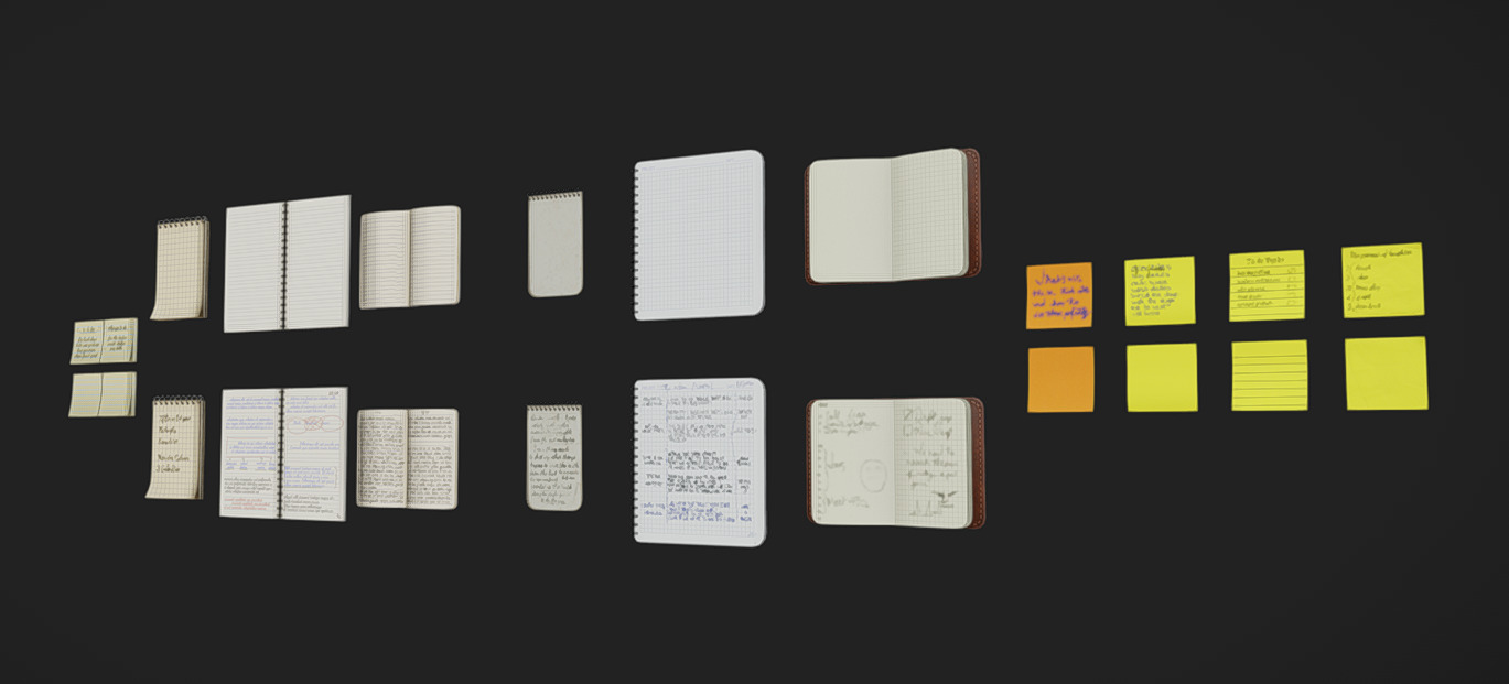 Notes Packs Low-poly 3D model_2