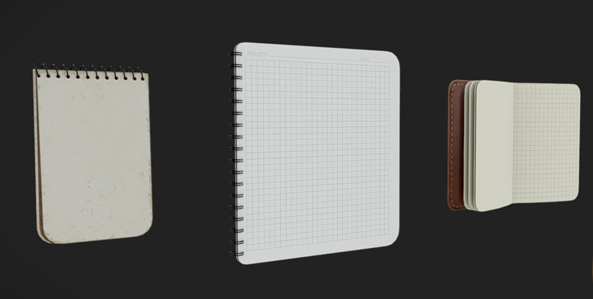Notes Packs Low-poly 3D model_9