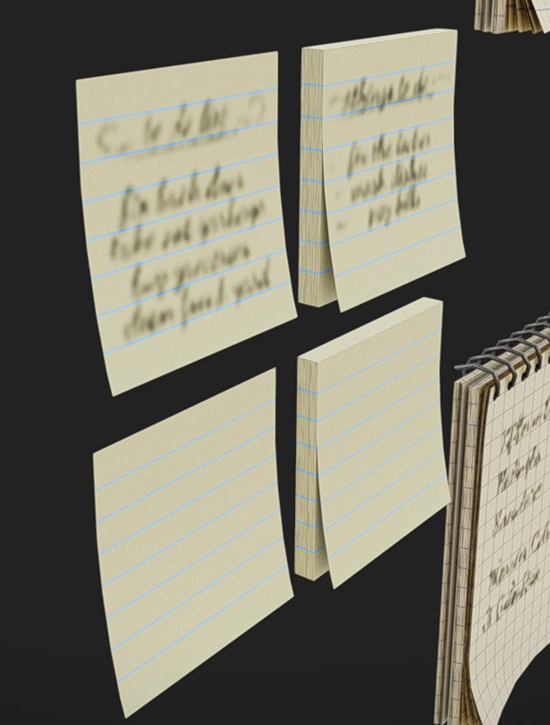 Notes Packs Low-poly 3D model_4