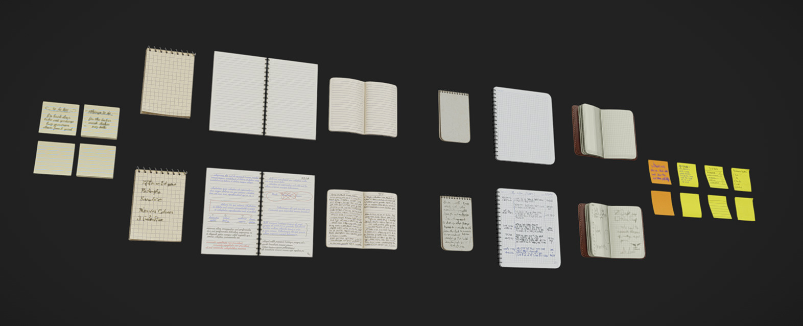 Notes Packs Low-poly 3D model_1