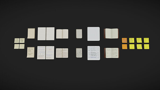 Notes Packs Low-poly 3D model