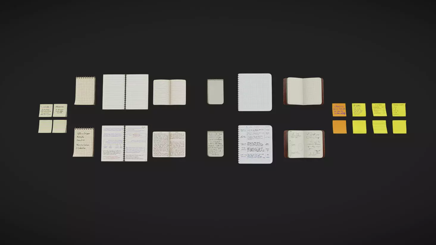Notes Packs Low-poly 3D model_0
