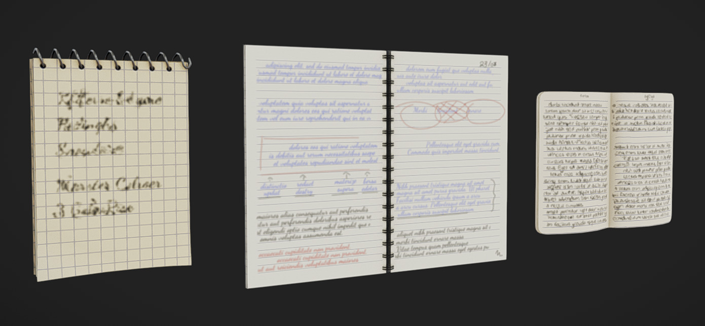 Notes Packs Low-poly 3D model_6