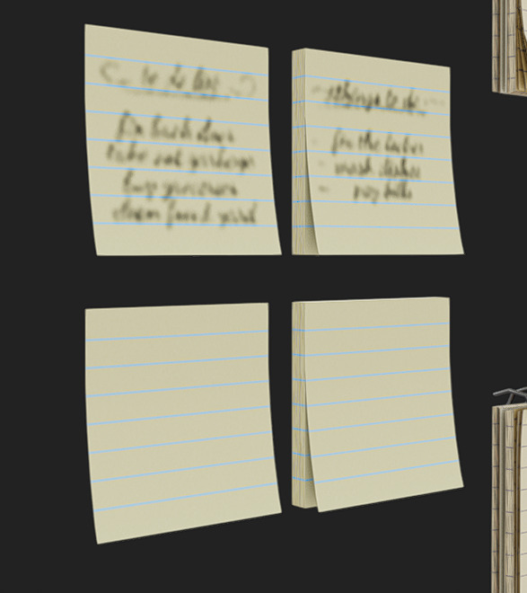 Notes Packs Low-poly 3D model_3